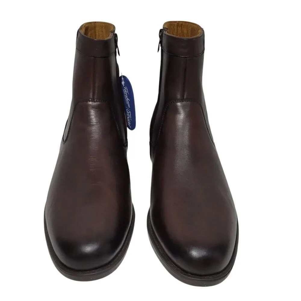 Florsheim Midtown Boot Zip Plain Toe Mens Size 11‎ D Brown Genuine Leather NEW